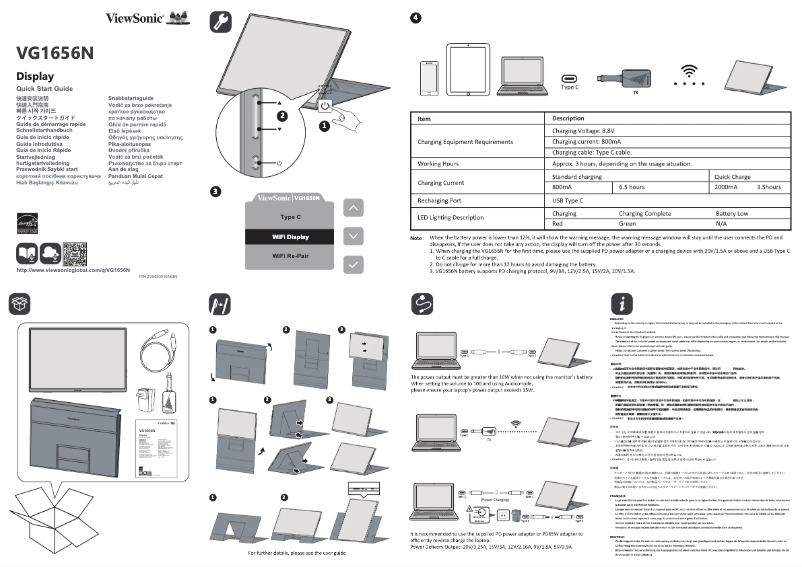 Página 1 del manual Guía de inicio rápido Viewsonic VG1656N