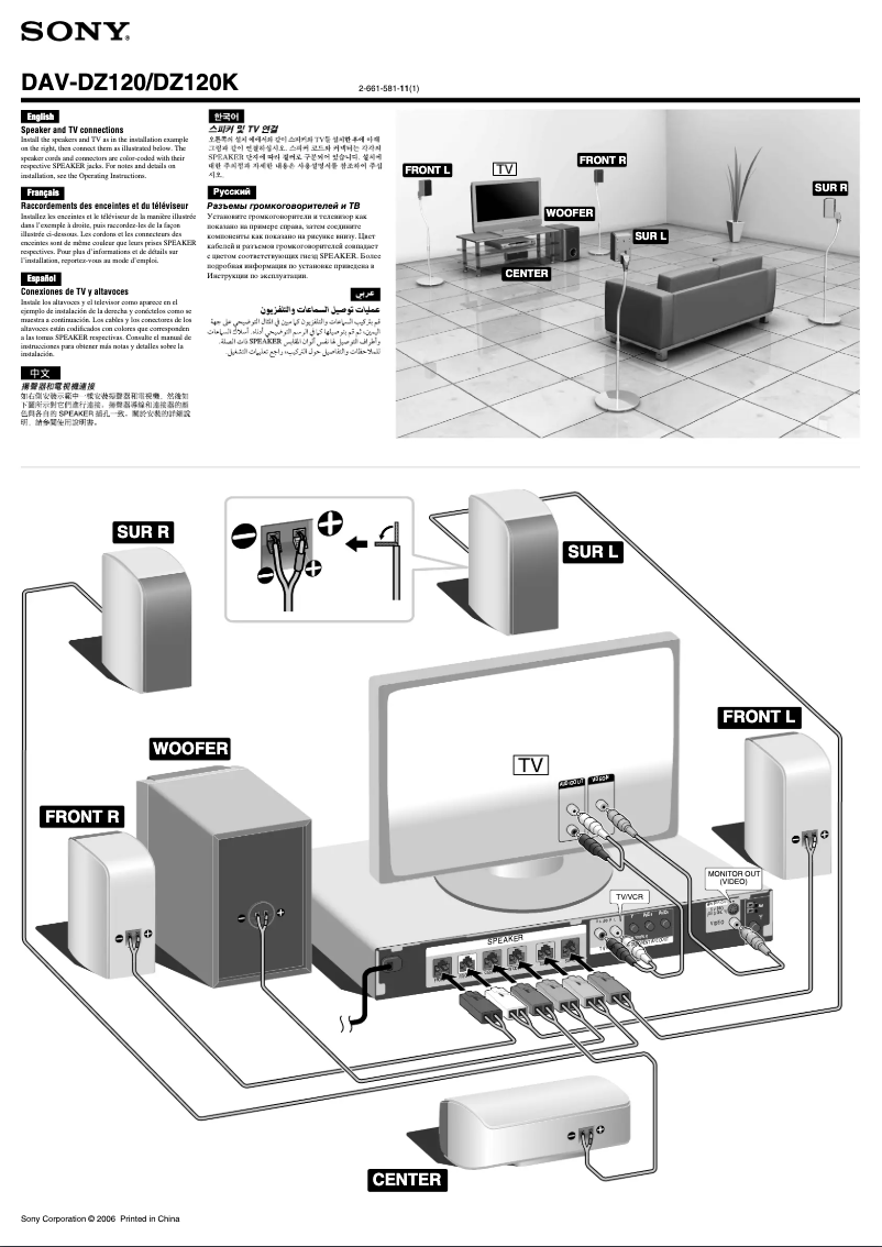 Imagen de la primera página del manual del dispositivo DAV-DZ120