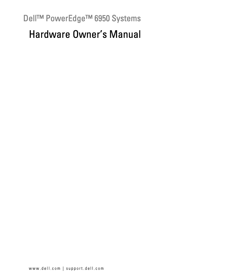 Page n°1 - Manuel utilisateur Dell PowerEdge 6950
