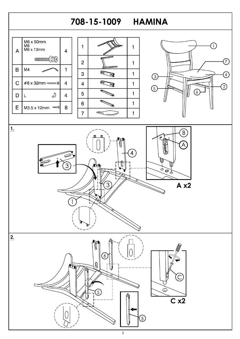 Page 1 de la notice Manuel utilisateur JYSK Hamina