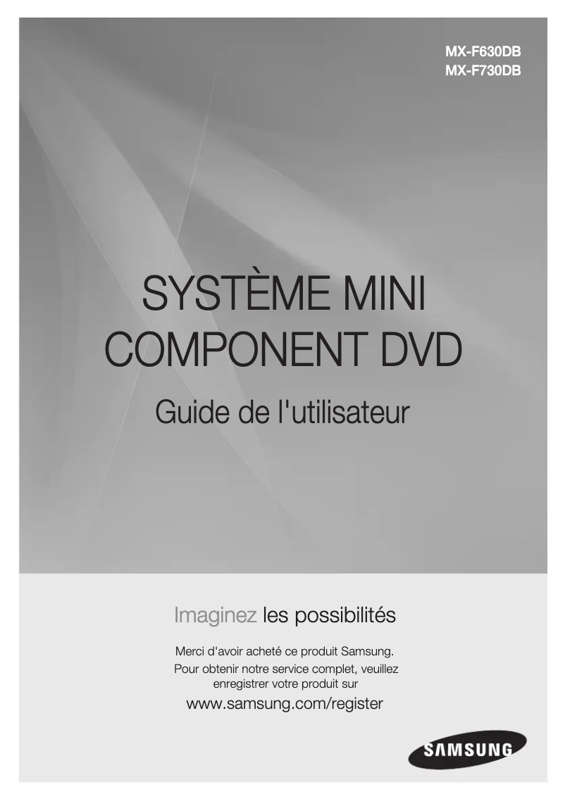 Page 1 de la notice Manuel utilisateur Samsung MX-F630DB