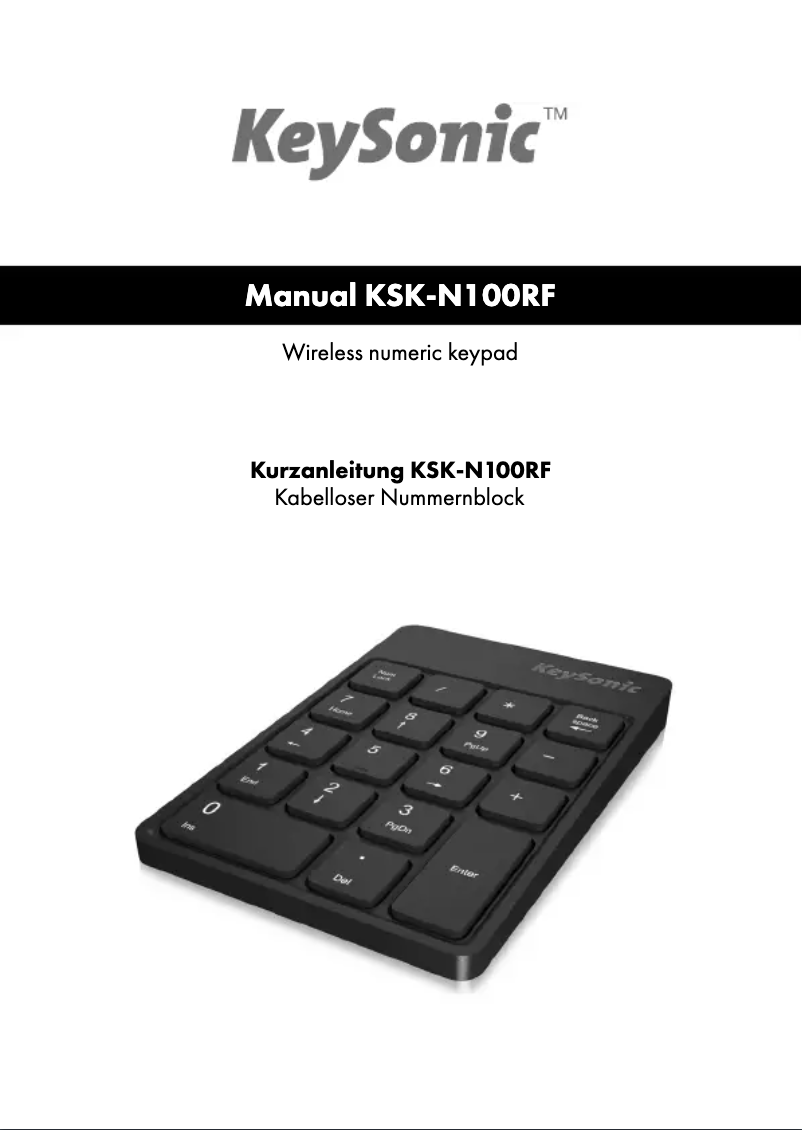 Página 1 del manual Manual de usuario KeySonic KSK-N100RF