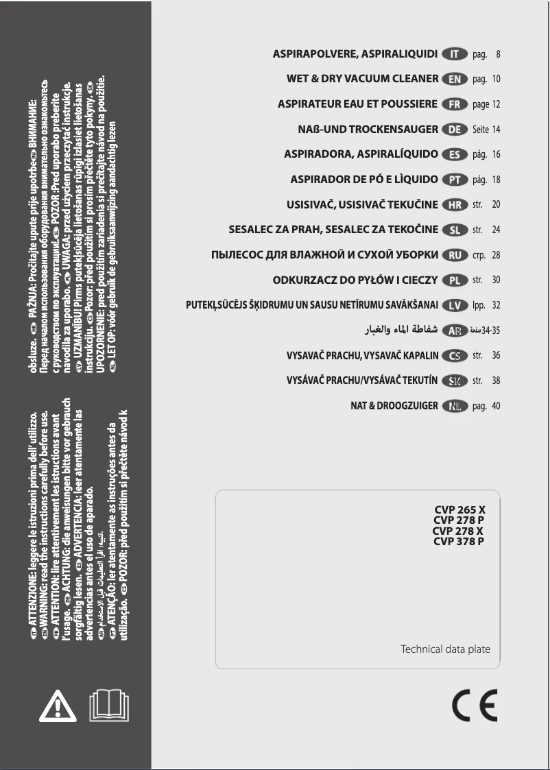 Page 1 de la notice Manuel utilisateur Comet CVP 265 X