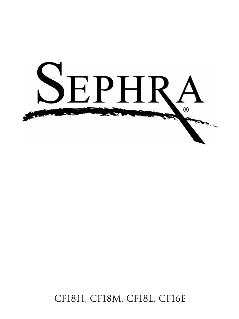 Page 1 of the manual User Manual Sephra CF18H
