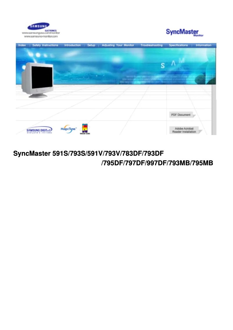 Page 1 de la notice Manuel utilisateur Samsung SyncMaster 793DF