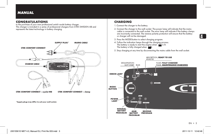 Image de la première page du manuel de l'appareil MXT 4.0
