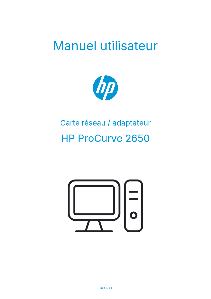 Page n°1 - Manuel utilisateur HP ProCurve 2650