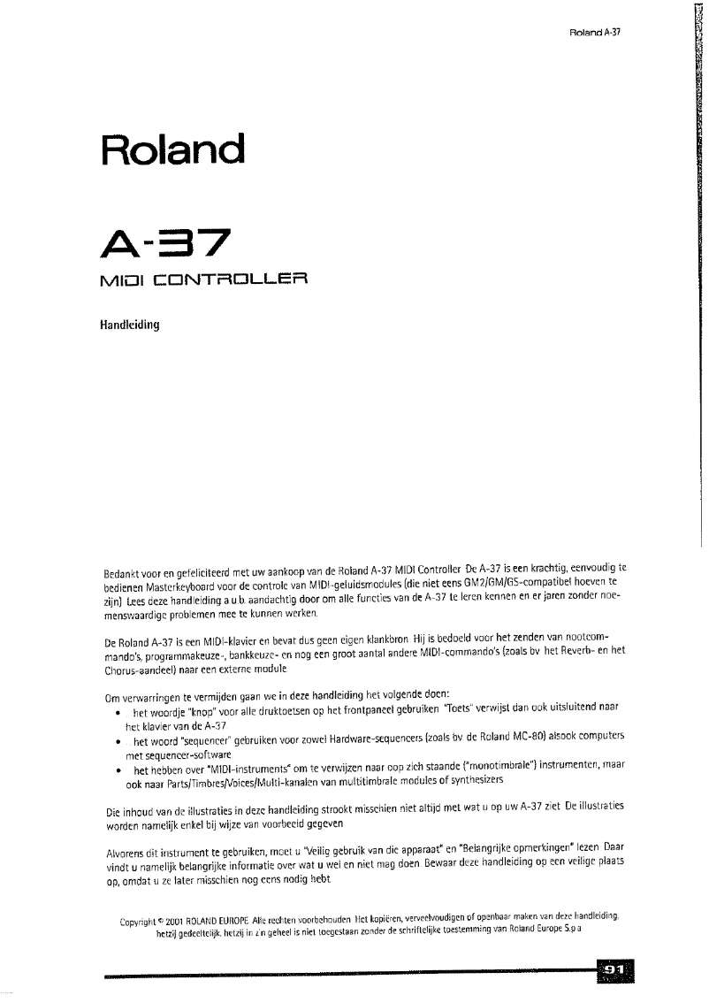 Image de la première page du manuel de l'appareil A37