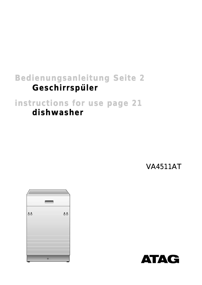 Page 1 de la notice Manuel utilisateur Atag VA 4511 AT