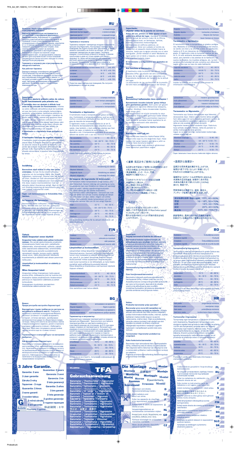 Page n°1 - Manuel utilisateur TFA 20.2036