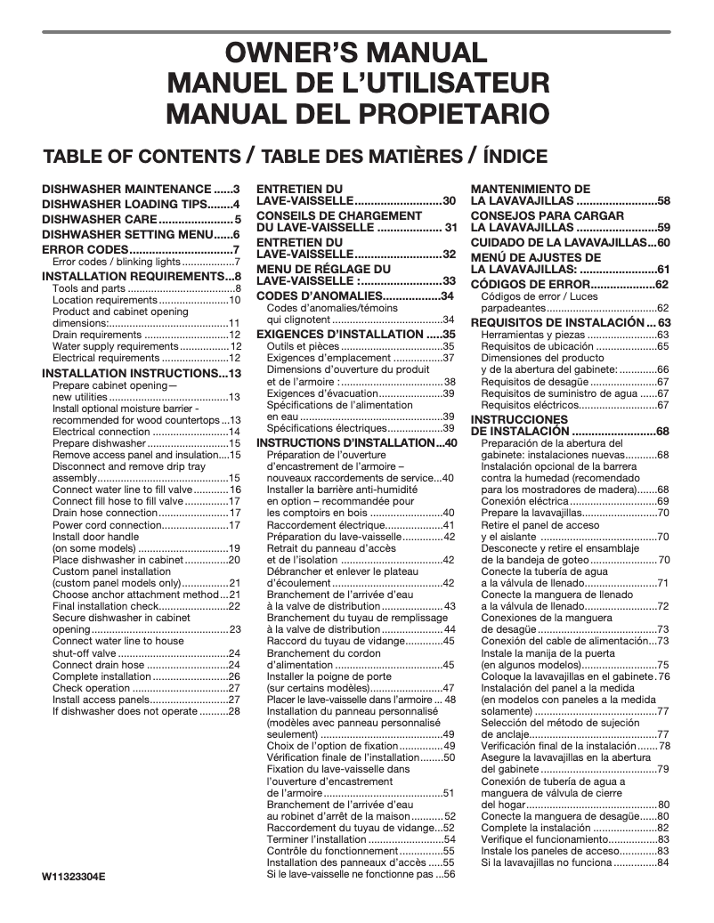 Página 1 del manual Manual de usuario KitchenAid KDTE204KBS
