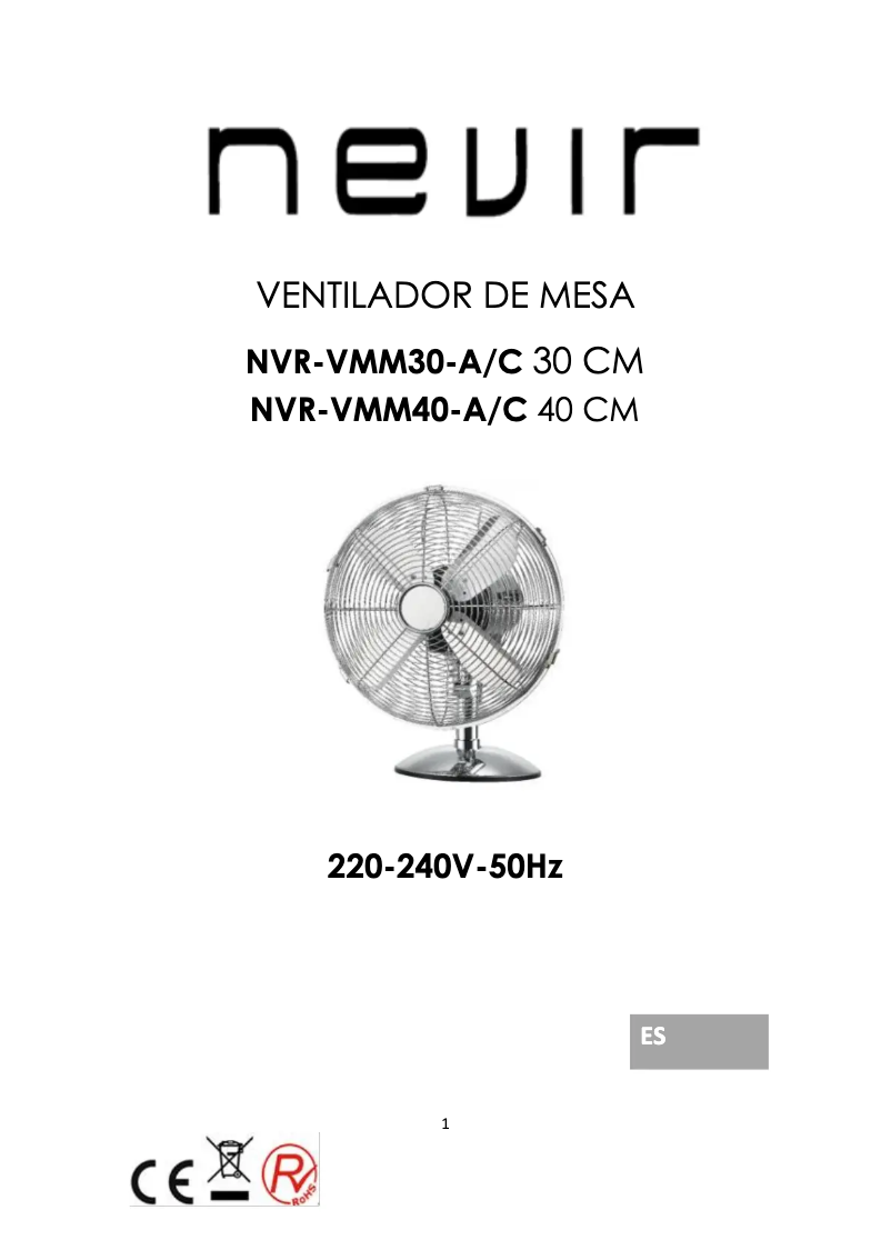 Page n°1 - Manuel utilisateur Nevir NVR-VMM40-A