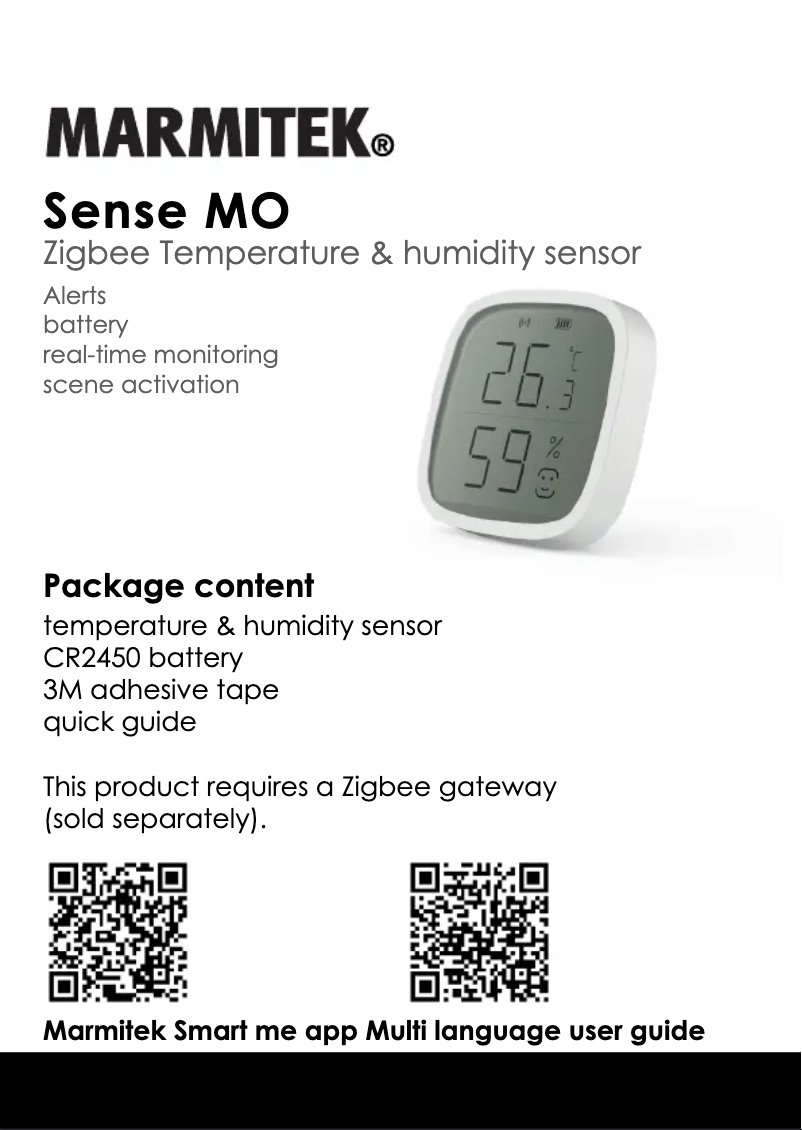 Page 1 de la notice Manuel utilisateur Marmitek Sense MO