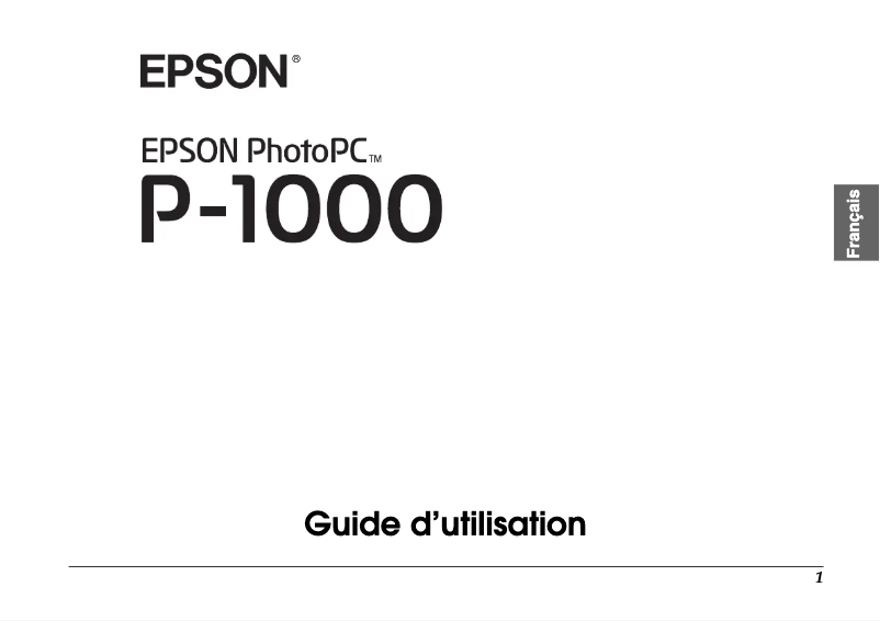 Image de la première page du manuel de l'appareil P-1000
