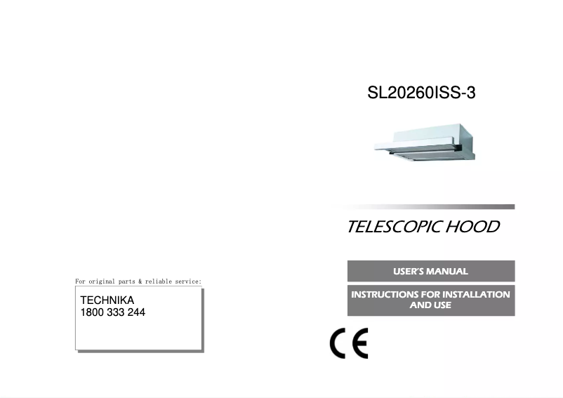 Image de la première page du manuel de l'appareil SL20260ISS-3