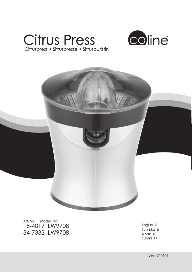 Página 1 del manual Manual de usuario Coline LW9708