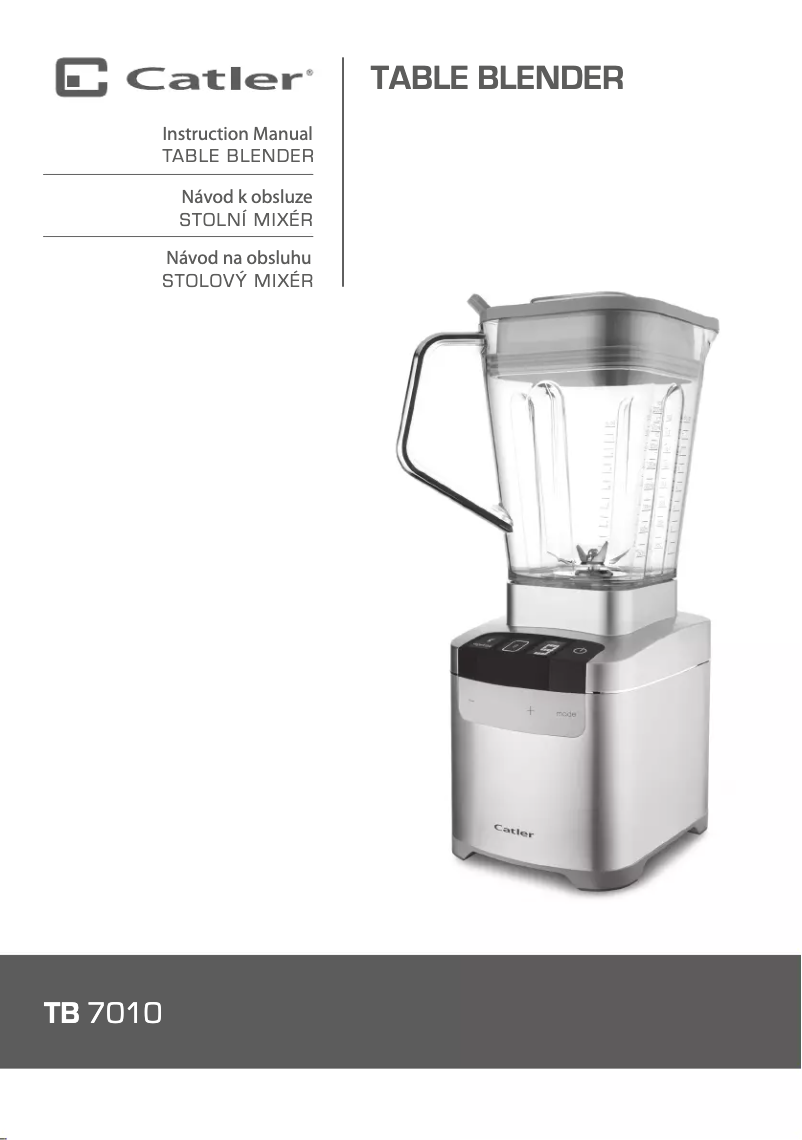 Page n°1 - Manuel utilisateur Catler TB 7010