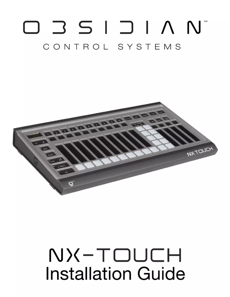 Page n°1 - Manuel utilisateur Obsidian NX Touch