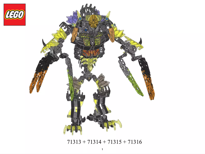 Page n°1 - Consignes visuelles Lego Bionicle 71313