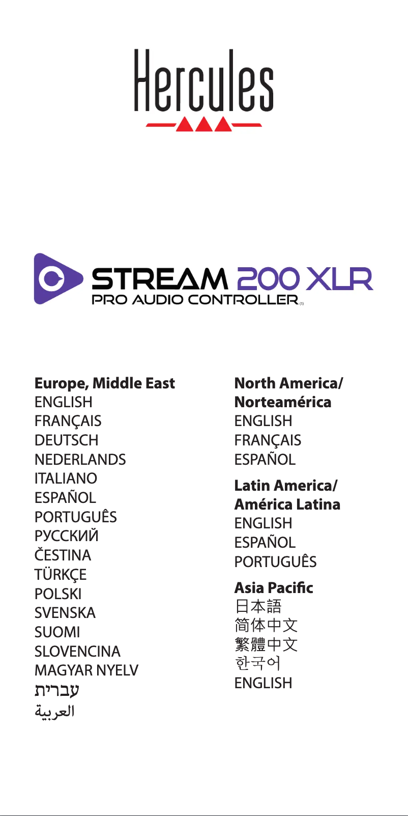 Page n°1 - Manuel utilisateur Hercules STREAM 200 XLR