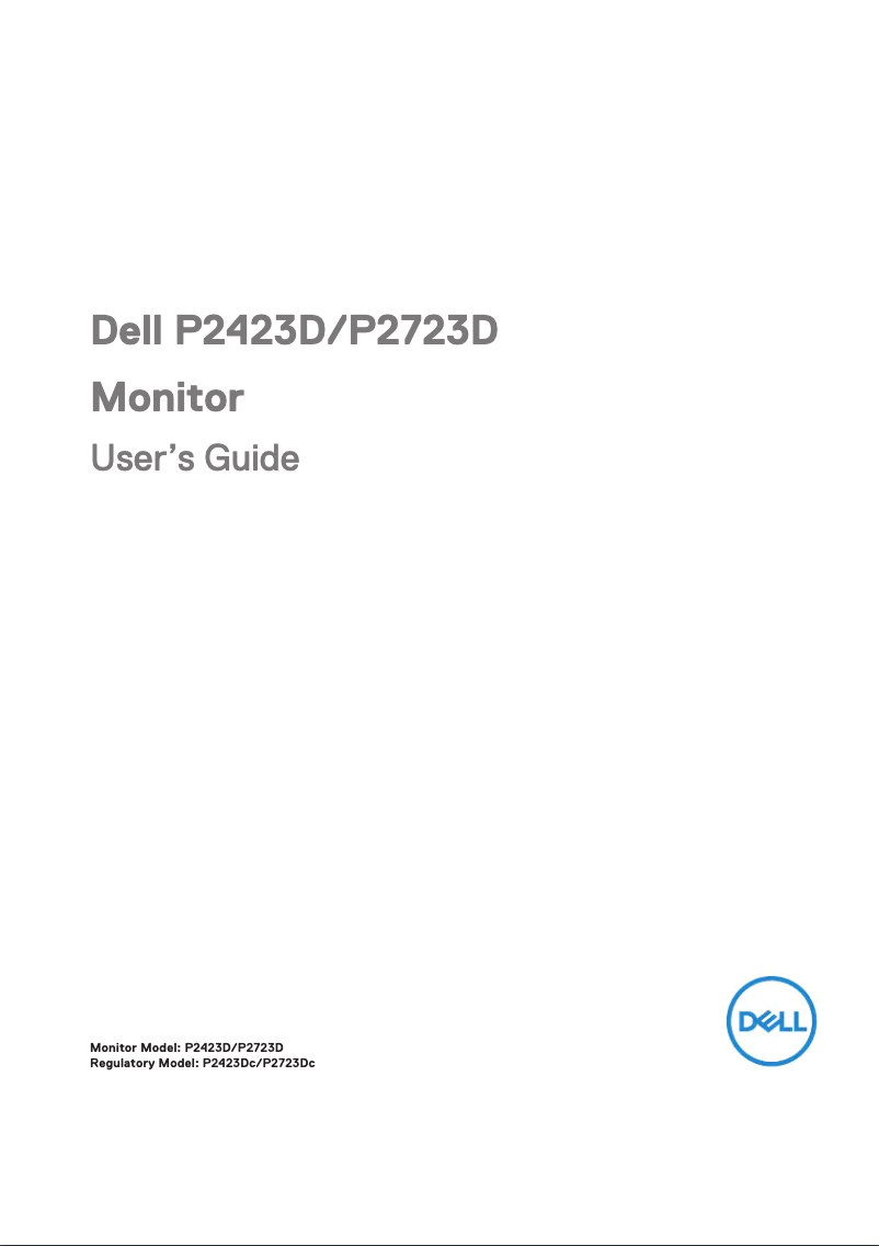 Page n°1 - Manuel utilisateur Dell P2723D
