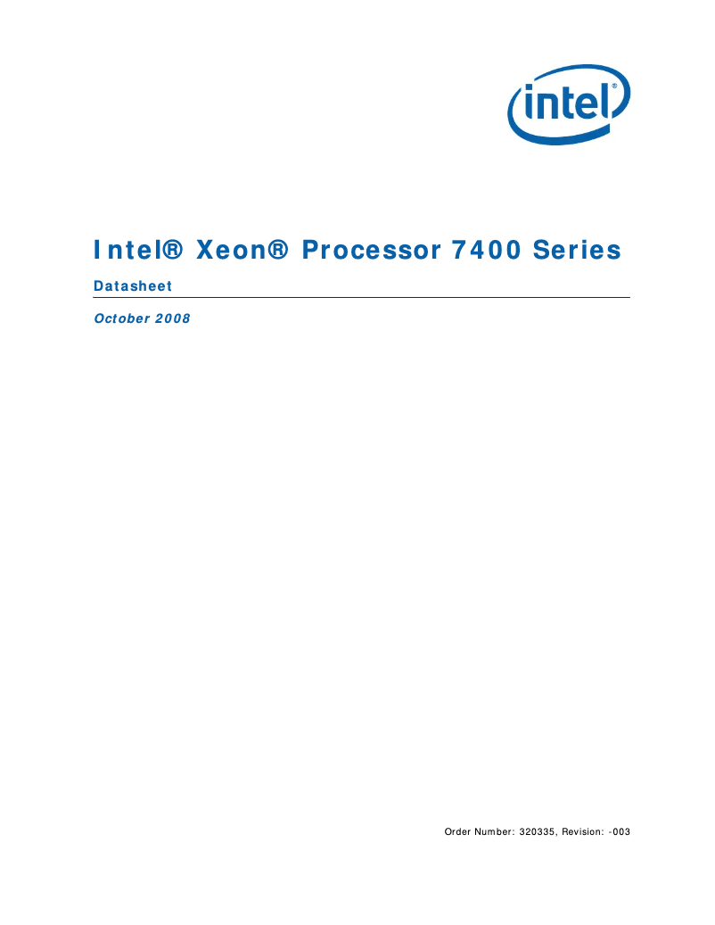 Image de la première page du manuel de l'appareil Intel Xeon Processor L7445