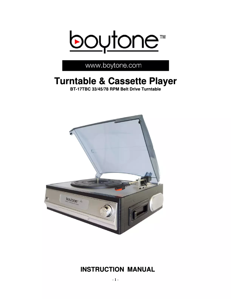 Image de la première page du manuel de l'appareil TB-17TBC