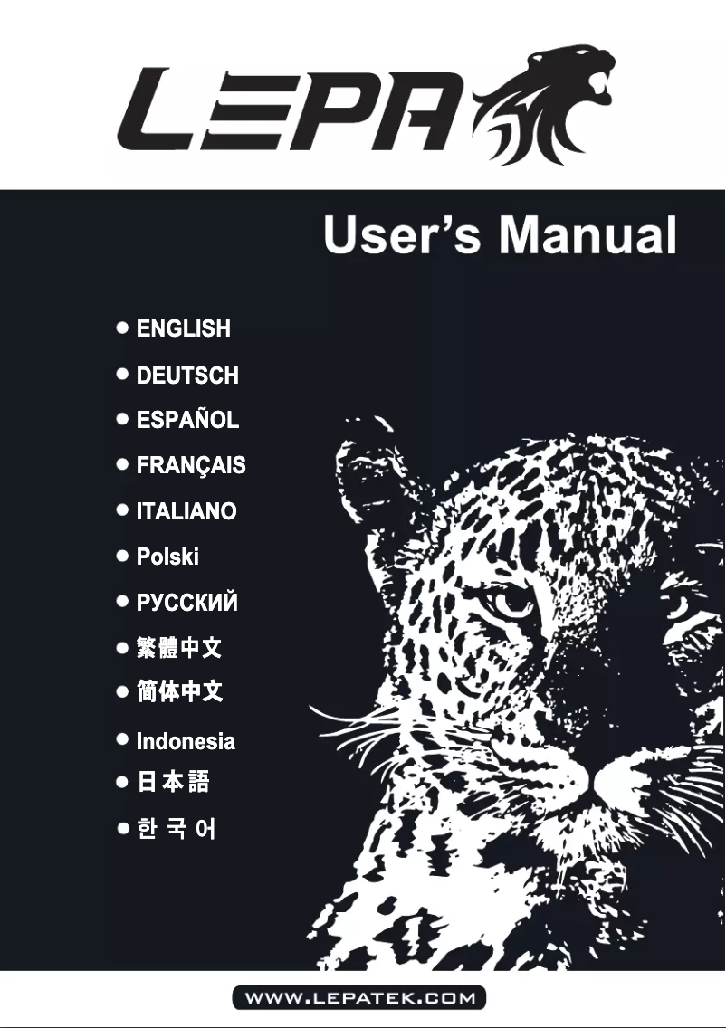 Page n°1 - Manuel utilisateur LEPA G600-MB