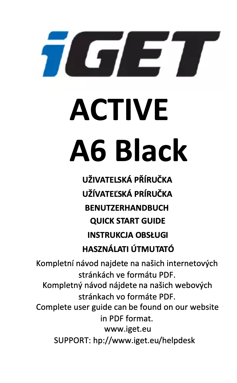 Page 1 de la notice Manuel utilisateur iGET ACTIVE A6