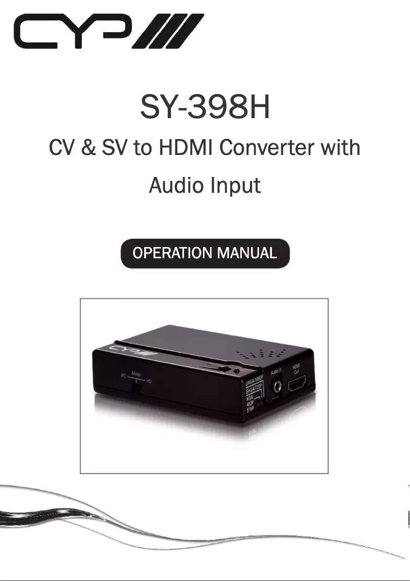 Image de la première page du manuel de l'appareil SY-398H