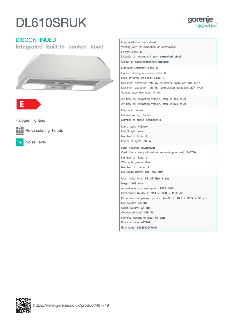 Image de la première page du manuel de l'appareil DL610SRUK
