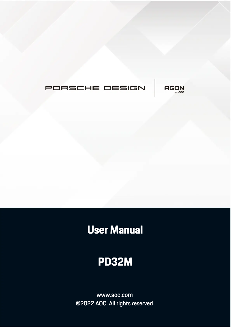 Page n°1 - Manuel utilisateur AOC Porsche Design PD32M
