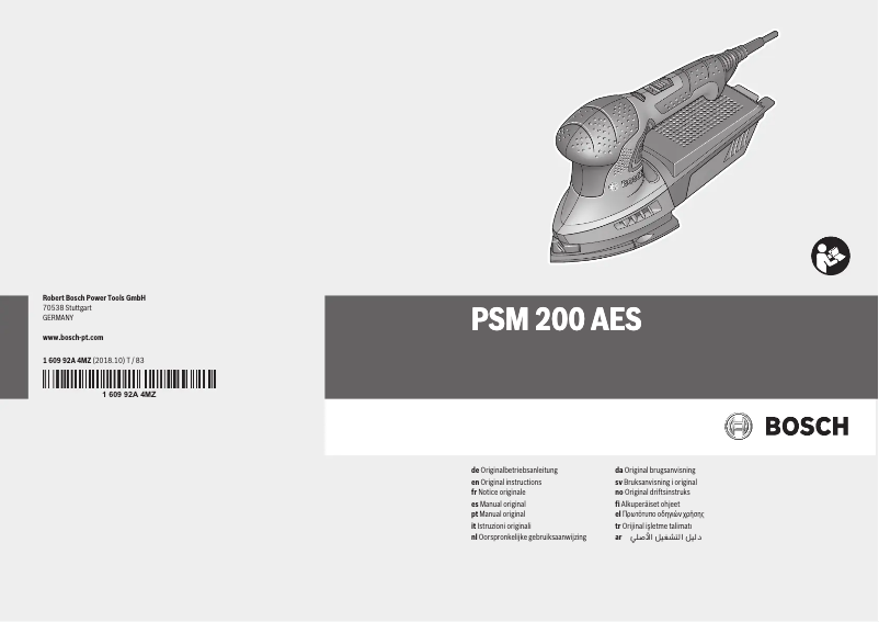 Page n°1 - Manuel utilisateur Bosch PSM 200 AES