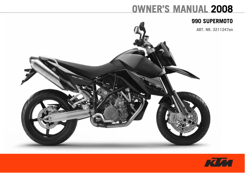 Page 1 de la notice Manuel utilisateur KTM 990 Supermoto (2008)
