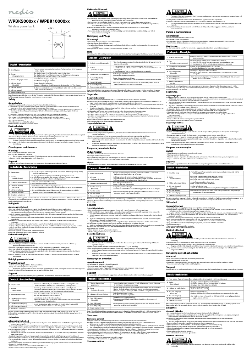 Image de la première page du manuel de l'appareil WPBK10000BK