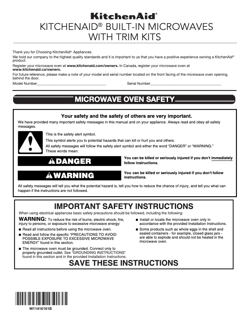 Página 1 del manual Manual de usuario KitchenAid KMBT5511KSS