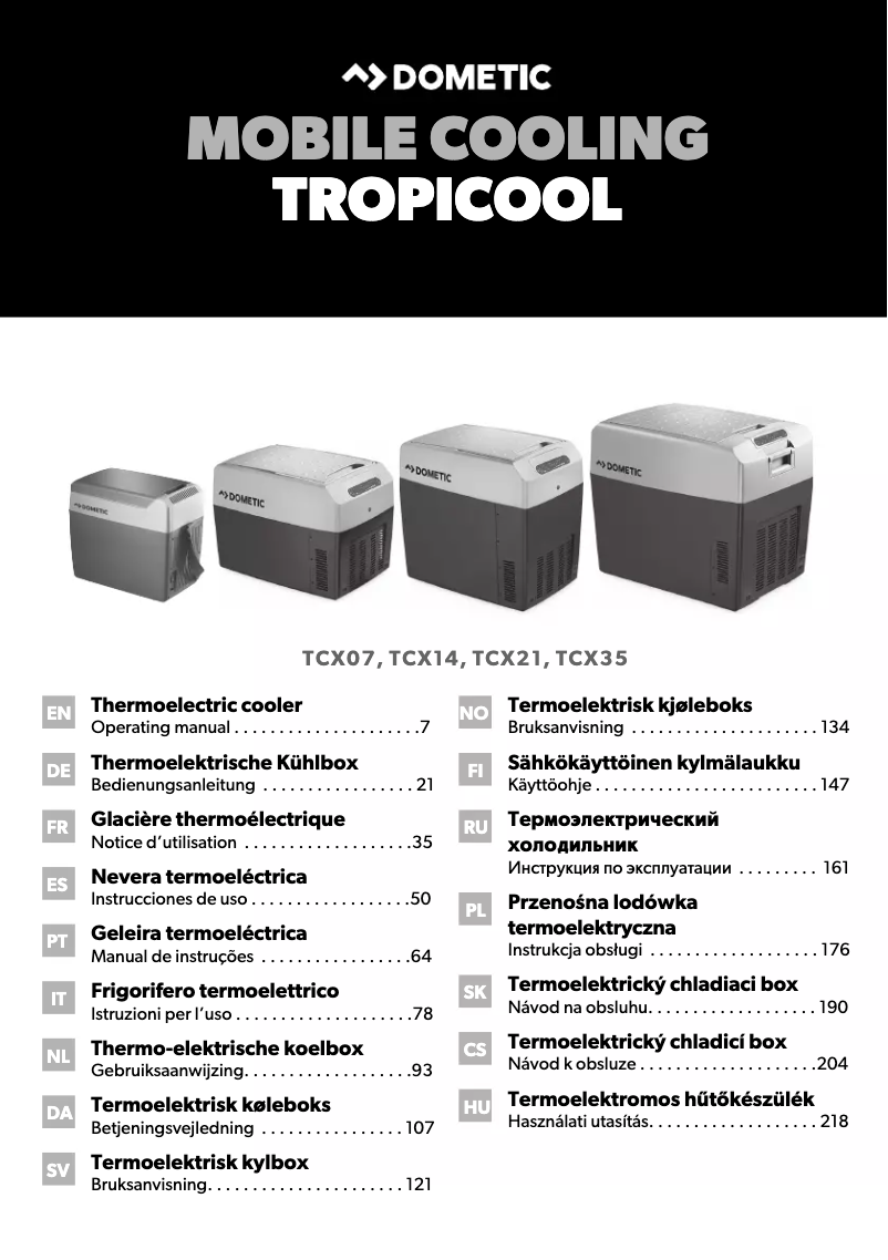 Image de la première page du manuel de l'appareil TropiCool TCX 21