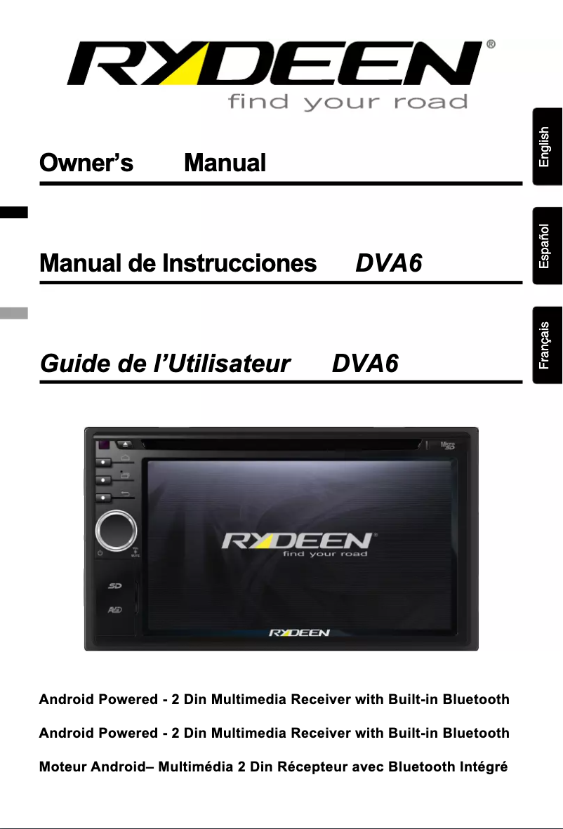 Page 1 de la notice Manuel utilisateur Rydeen DVA6