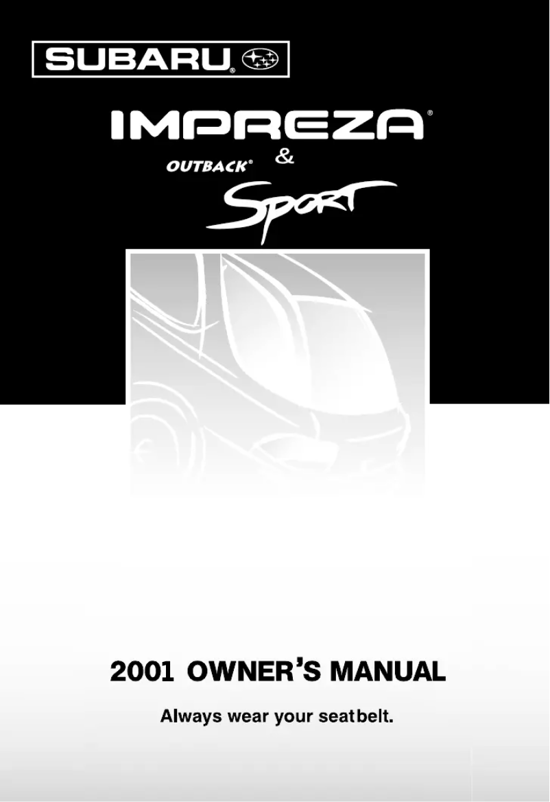 Página 1 del manual Manual de usuario Subaru Impreza (2001)