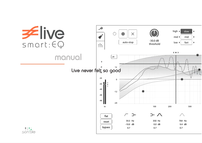 Page 1 de la notice Manuel utilisateur Sonible Smart:EQ Live