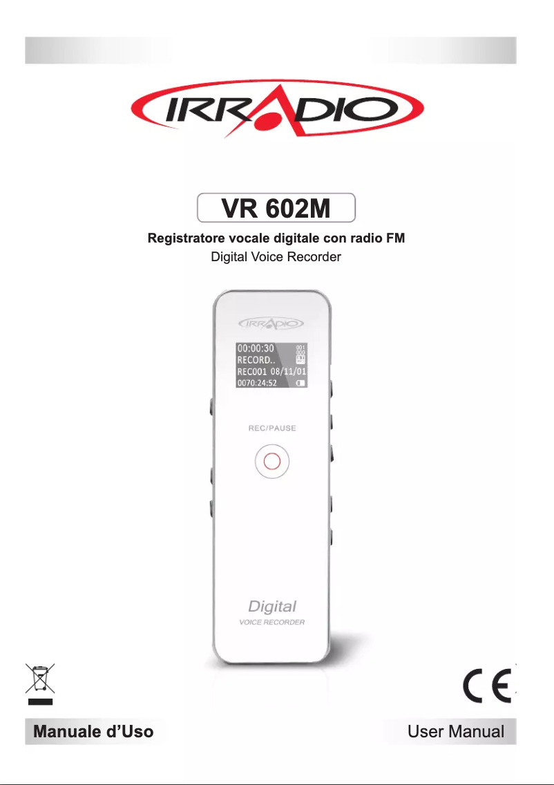 Page n°1 - Manuel utilisateur Irradio VR 602M