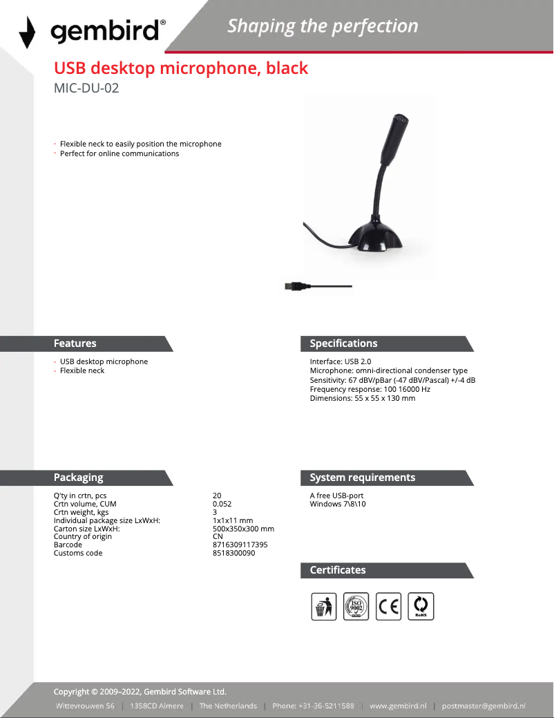 Image de la première page du manuel de l'appareil MIC-DU-02