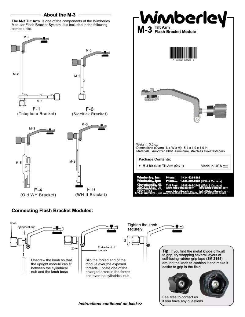 Image de la première page du manuel de l'appareil M-3
