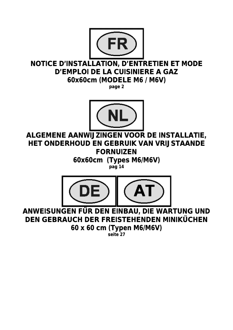 Page 1 de la notice Manuel utilisateur Bertazzoni AM64C61CX