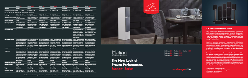 Page n°1 - Brochure Martin Logan Motion 30i