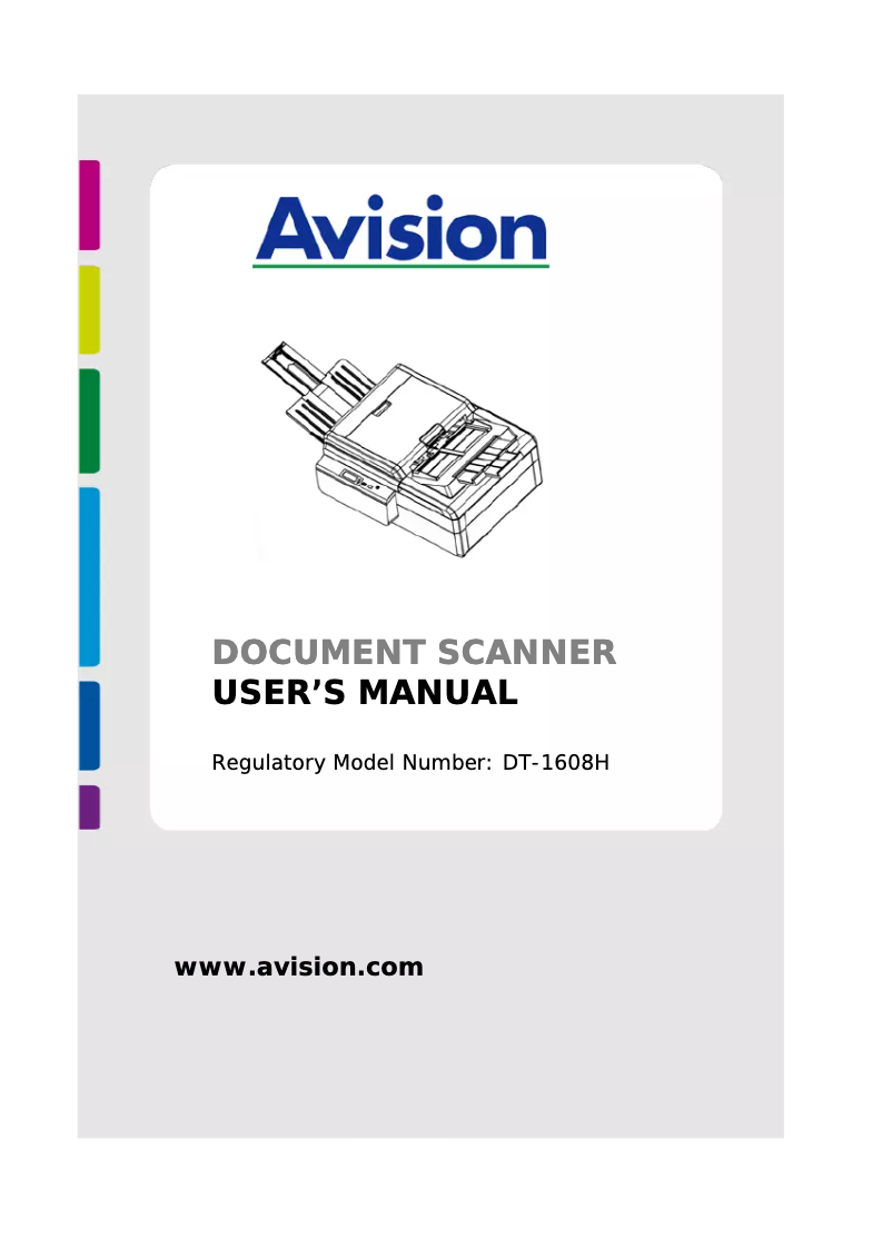 Page n°1 - Manuel utilisateur Avision AD7080