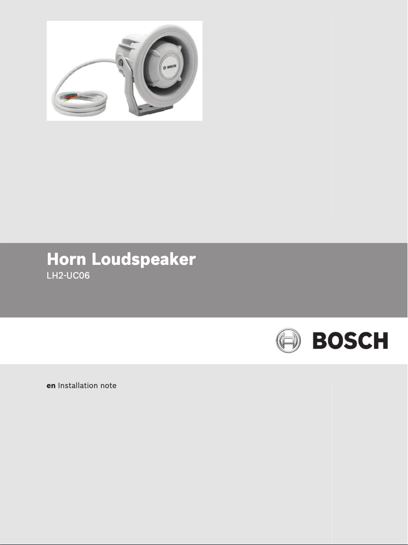 Page 1 de la notice Manuel utilisateur Bosch LH2-UC06