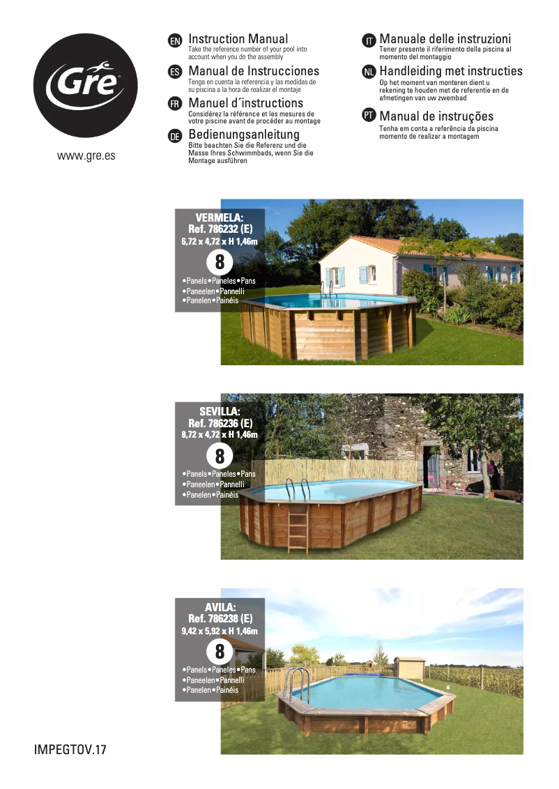 Page 1 de la notice Manuel utilisateur Gre 786236E