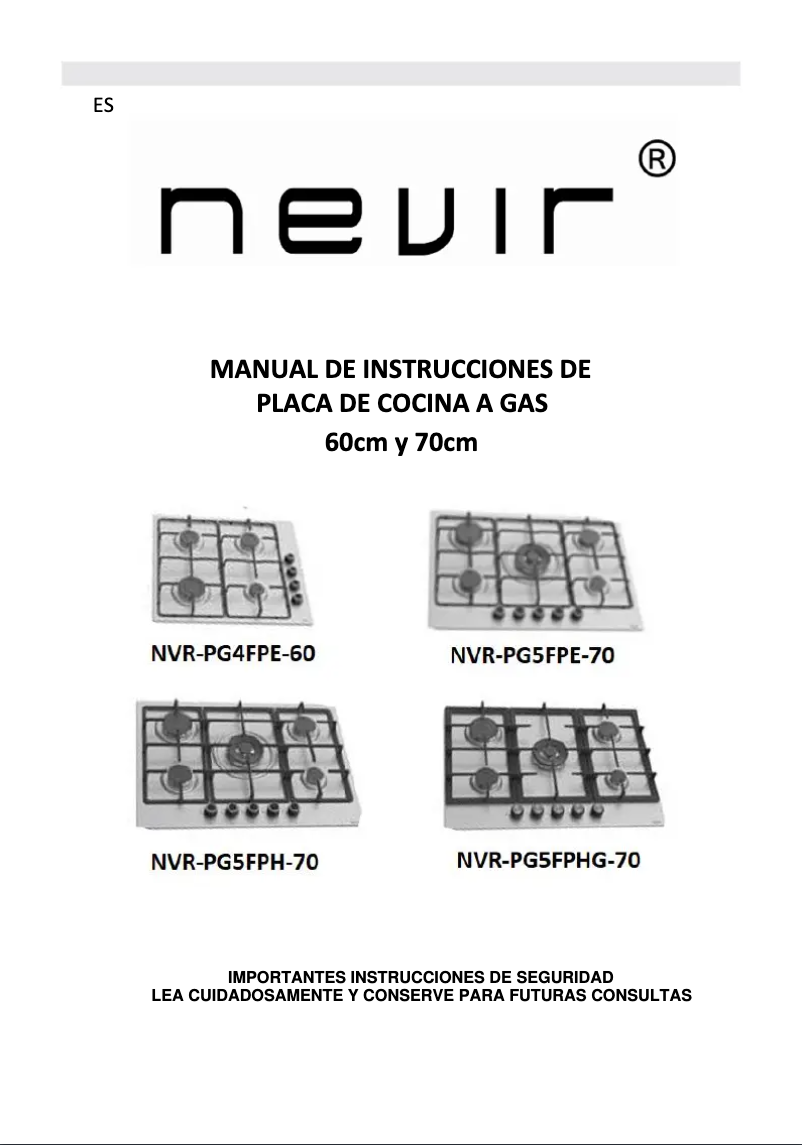Page n°1 - Manuel utilisateur Nevir NVR-PG5FPHG-70