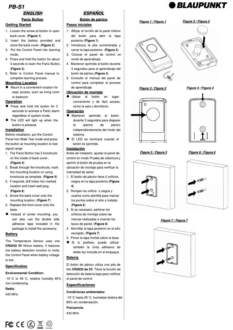 Page n°1 - Manuel utilisateur Blaupunkt PB-S1